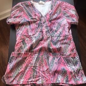 Greys Anatomy patterned scrub top